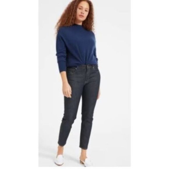 Everlane Mid Rise Skinny Ankle Denim Jeans in Dark Indigo Wash Women Size 27 - Picture 9 of 10